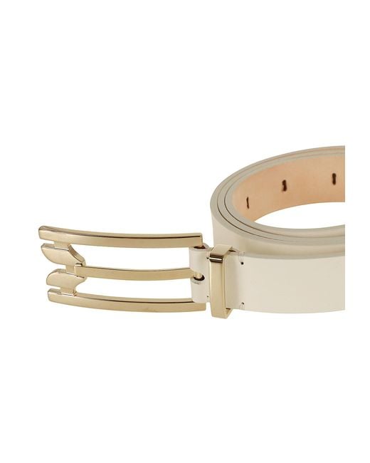 Victoria Beckham White Dorian Leather Belt