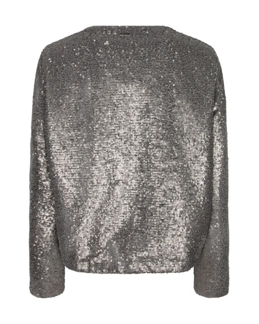 Herno Gray Resort Sequin-Embellished Bomber Jacket