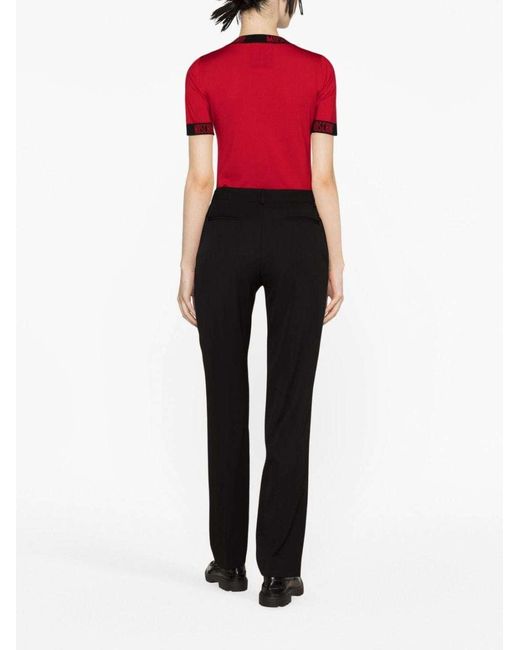 Moschino Black Virgin Wool Tailored Trousers