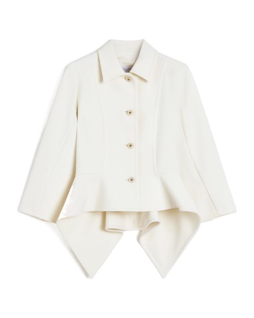 Max Mara White Sabie Single-Breasted Long-Sleeved Jacket