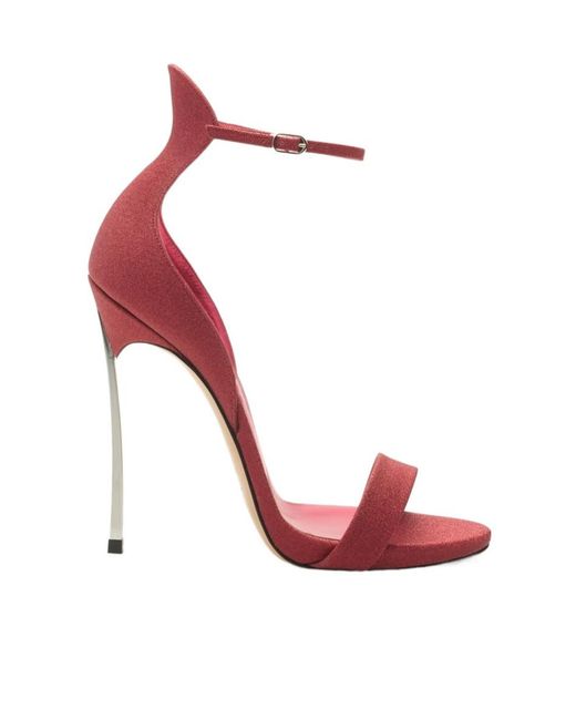 Casadei Pink Cappa Blade Glitter Heeled Sandals
