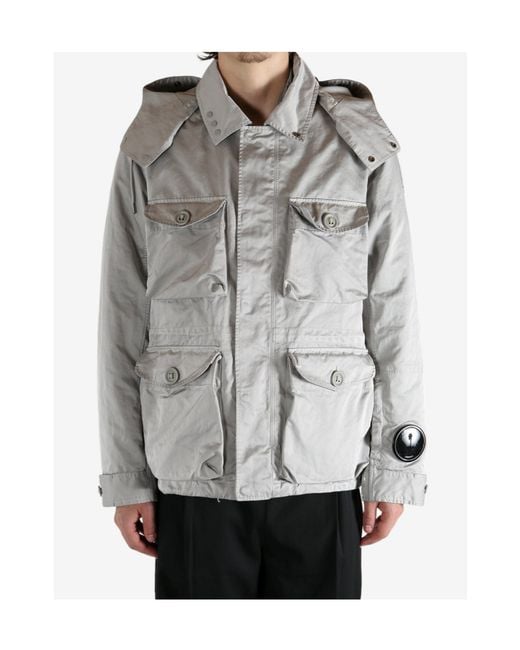 C P Company Gray Micro Kei Mille Jacket for men