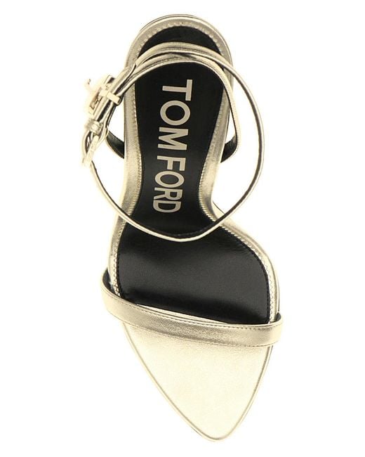 Tom Ford Metallic Pointed Toe Padlock Sandals