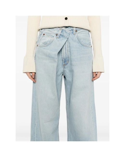 Agolde Blue Wide-Leg Jeans