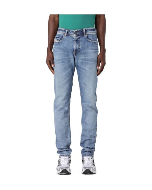 DIESEL Blue 1979 Sleenker Logo-Patch Skinny Jeans for men