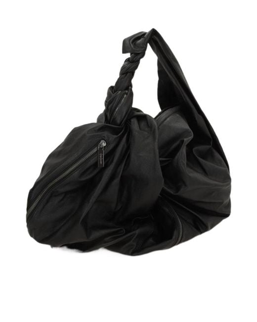 Yohji Yamamoto Black Discord Draped Braided Tote Bag