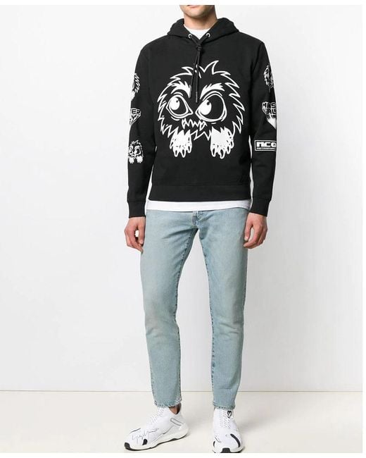 McQ Alexander McQueen Black Pattern Printed Hooded Sweater for men