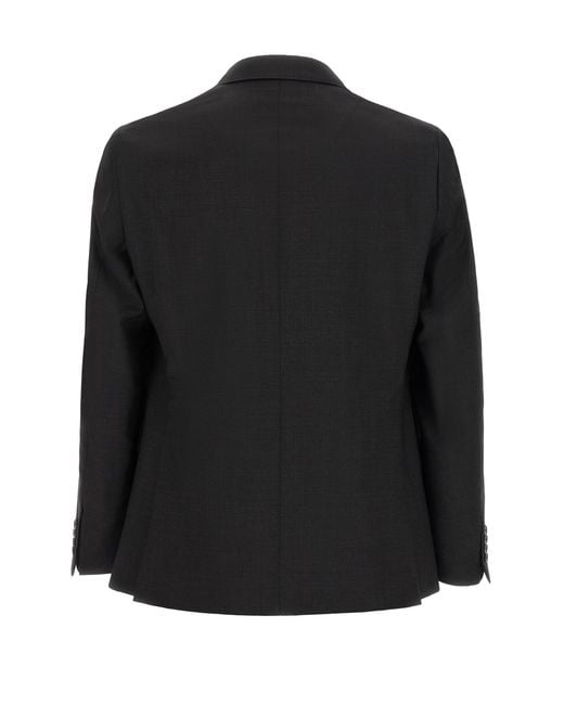 Pal Zileri Black Long-Sleeved Blazer And Trousers Set for men