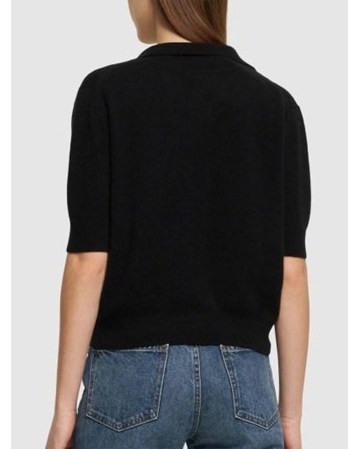 Khaite Black Jo Stretch V-Neck Sweater