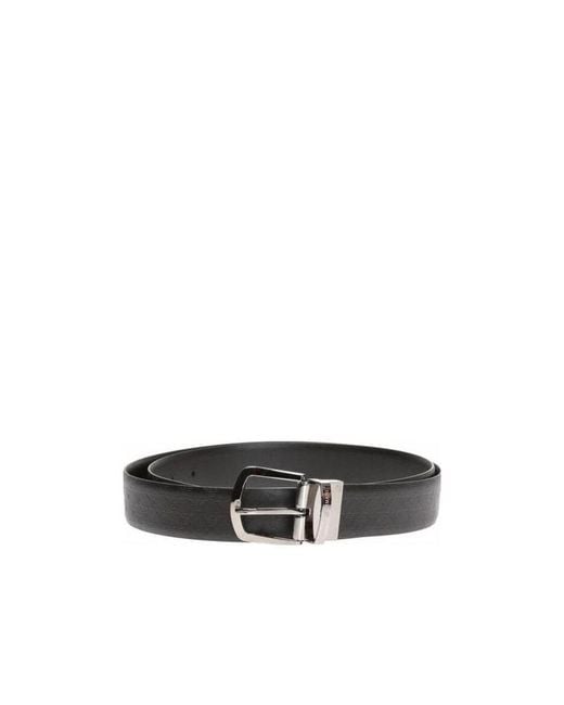 Emporio Armani White Logo Embossed Buckle-Fastened Belt for men