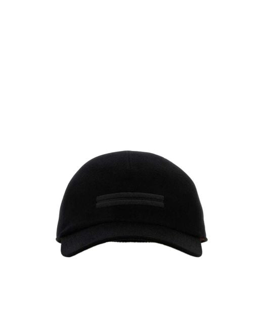 Zegna Black Logo Detailed Baseball Cap for men