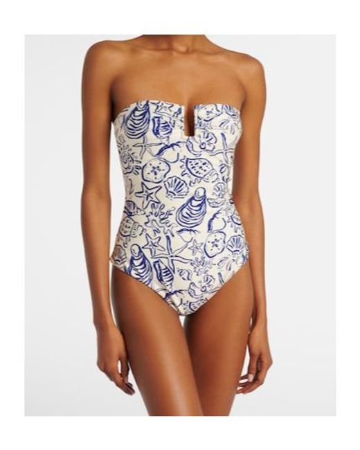 Jonathan Simkhai Blue Ottilie Printed Swimsuit