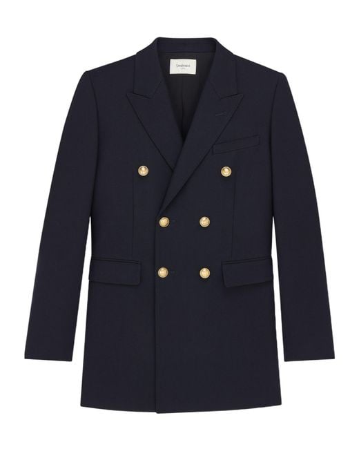 Saint Laurent Blue Double-Breasted Jacket
