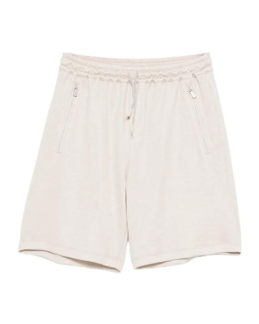 Eleventy Natural Drawstring-Fastening Track Shorts for men