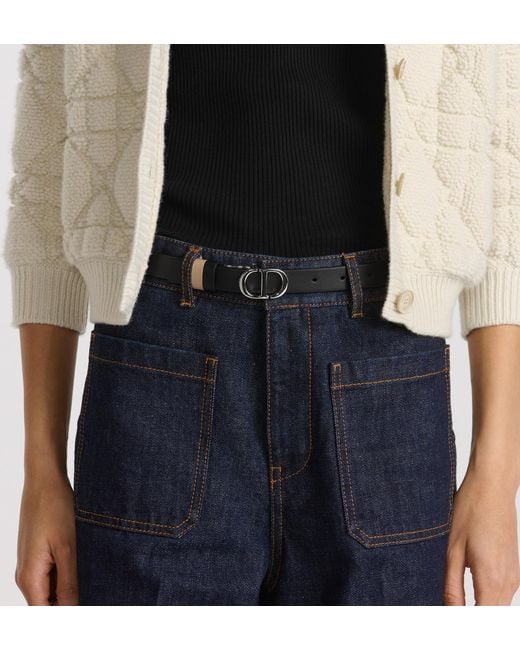 Dior White 30 Montaigne Reversible Belt