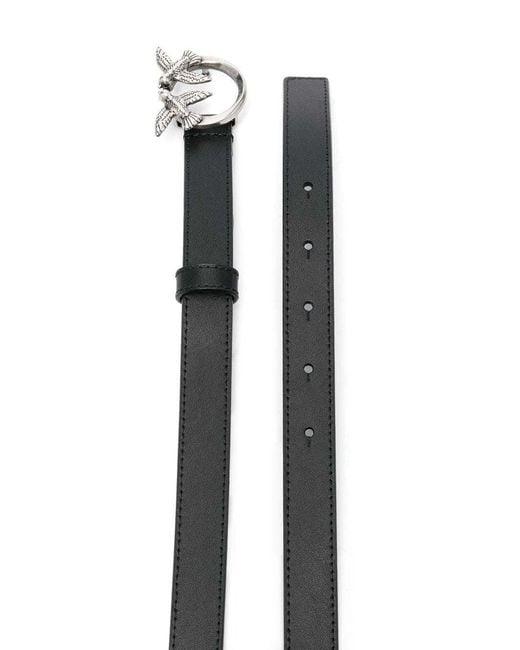 Pinko White Love Bird Plaque Buckle Belt
