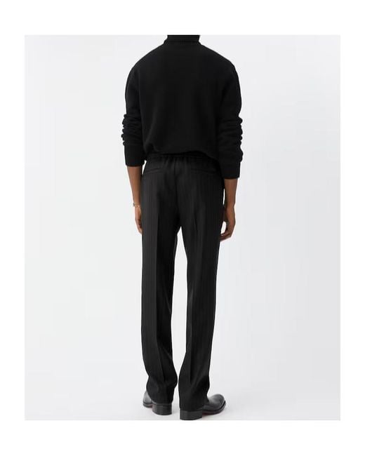 Versace Black Jacquard Wool Pants for men