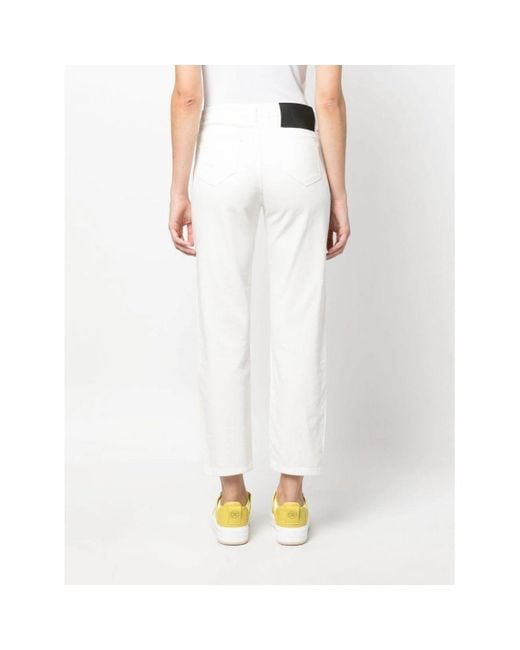 Karl Lagerfeld White High Waist Denim Trousers