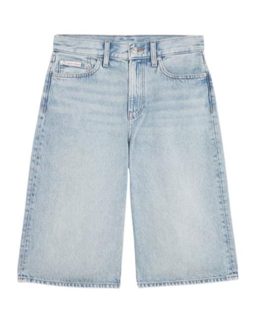Calvin Klein Blue Regular-Fit Bermuda Jeans