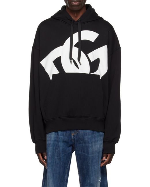 Dolce & Gabbana Black Pouched Pocket Hoodie for men