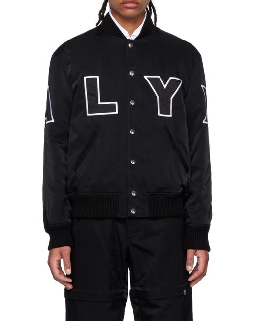 1017 ALYX 9SM Black 1017 9Sm Logo Patch Embroidered Varsity Jacket for men