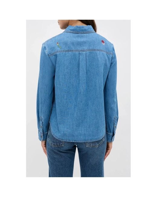 Rixo Blue Edaline Denim Jacket