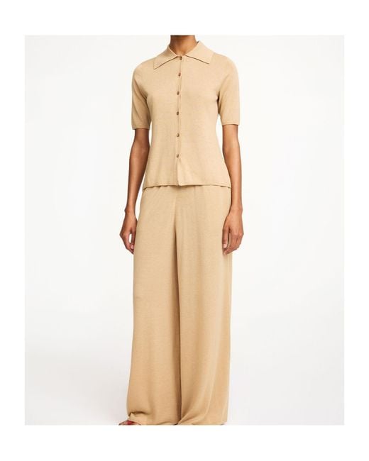By Malene Birger Natural Button-Down Polo Shirt