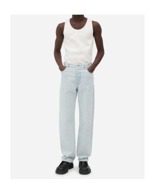 Bottega Veneta Blue Extra Bleached Wide Leg Jeans for men