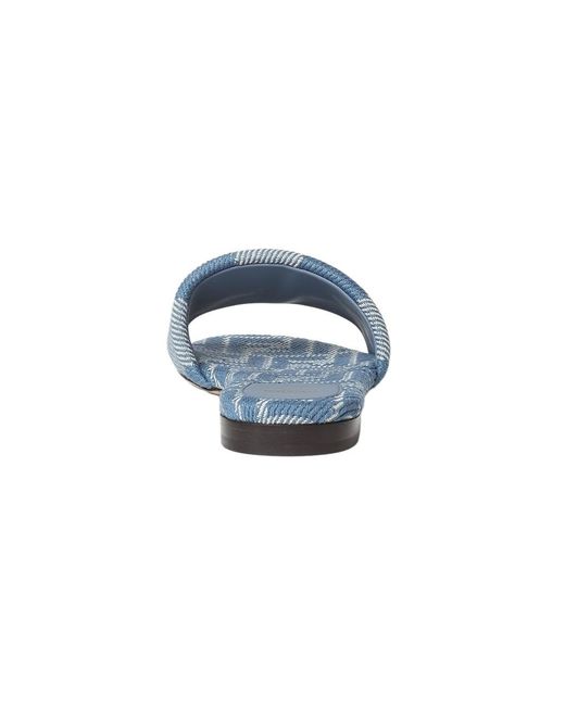 Fendi Blue Sunshine Denim-Effect Jacquard Slides