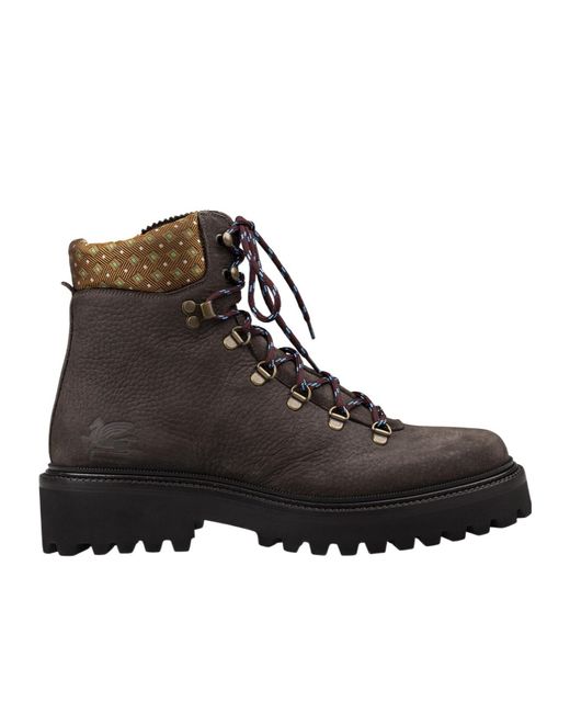 Etro Brown Trekking Ankle Boots for men
