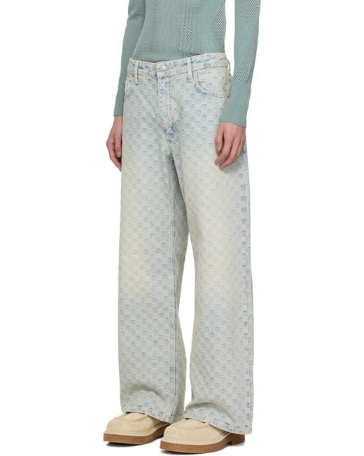 M I S B H V Black Monogram Jeans for men