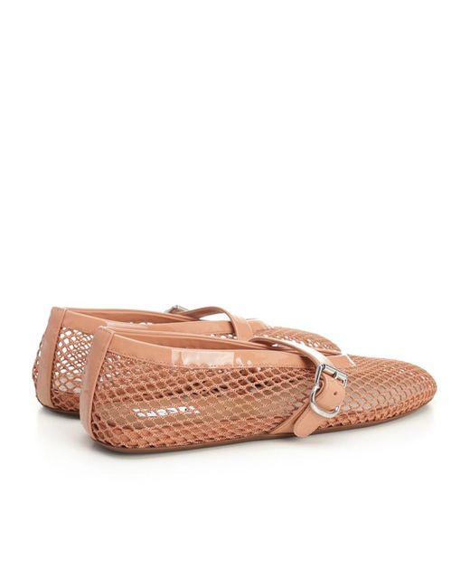 Alaïa Pink Alaïa Fishnet Ballet Flats