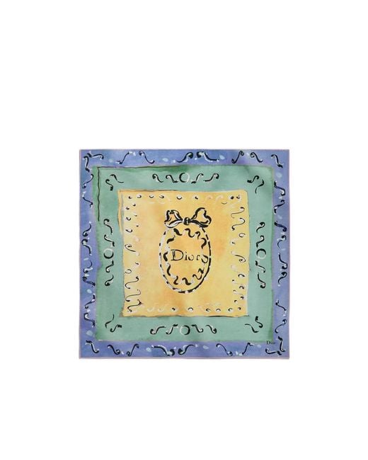 Dior Blue Iviera Delicate Ribbon 70 Square Scarf