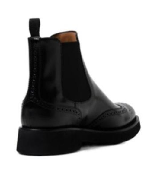 Church's Black Brogue Detailed Ankle Boots