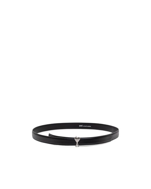 AMI White Ami Ami De Coeur Logo Plaque Belt