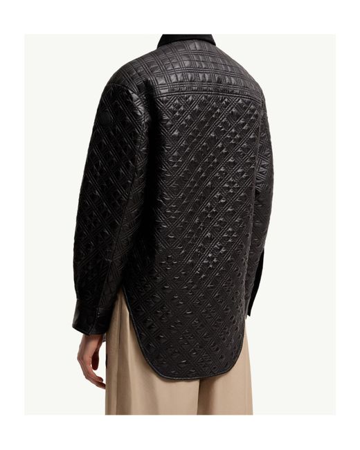 Moncler Gray Corduroy-Trimmed Padded Shirt Jacket