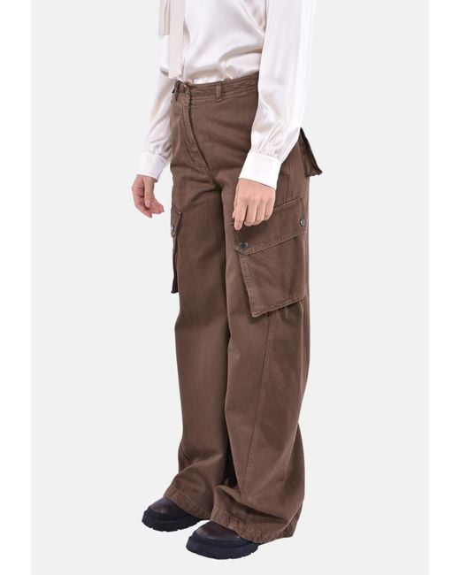Weekend by Maxmara Brown Button Detailed Straight Leg Pants