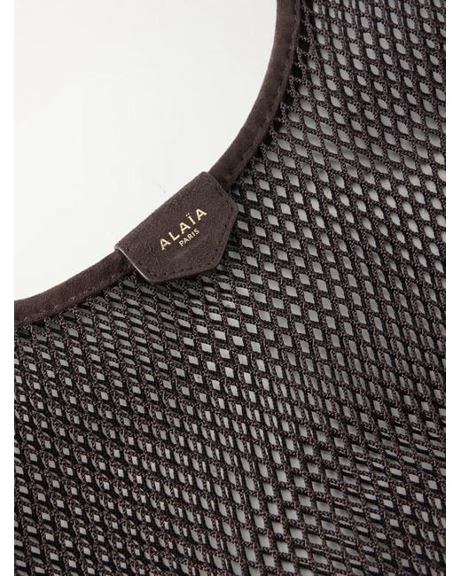 Alaïa Black Solid Color Leather Shoulder Bag