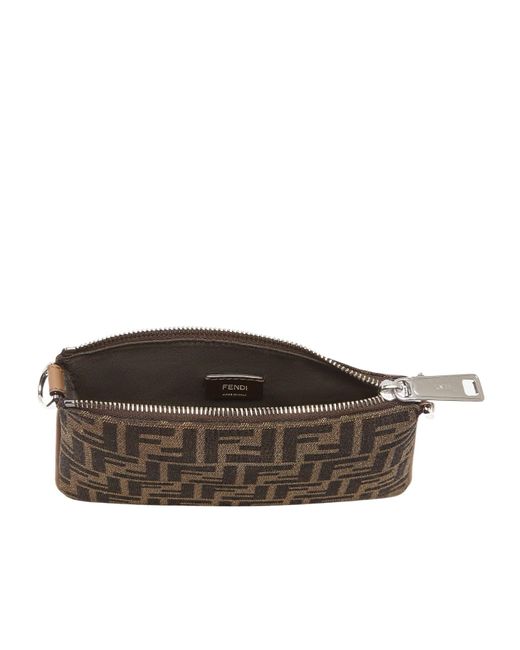 Fendi Brown Ff Monogrammed Mini Crossbody Bag for men