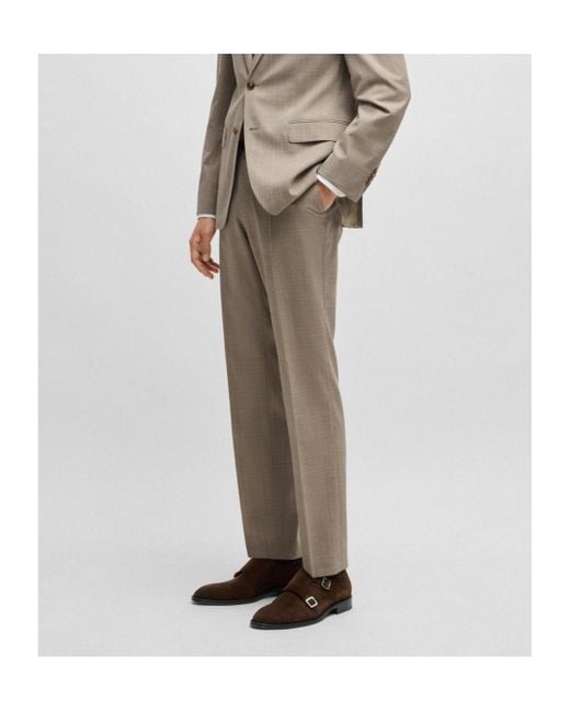 Boss Brown Suede Double-Breasted Monk Shoes for men