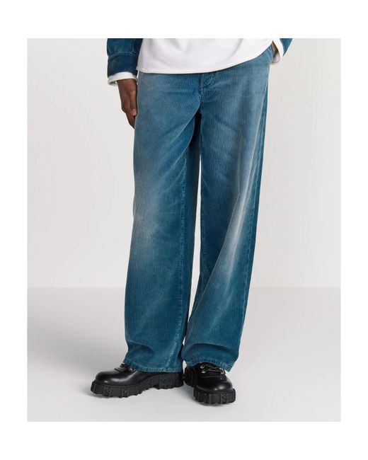 Dior Blue Homme Mid-Rise Corduroy Pants for men