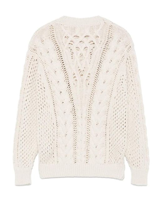 Isabel Marant White Isabel Marant Étoile Lenza Crew Neck Sweater