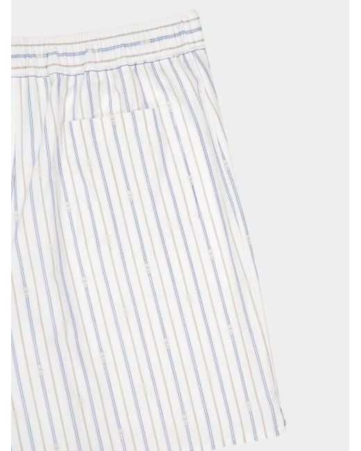 McQueen White Striped Pyjama Shorts for men