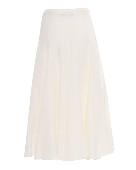 Fabiana Filippi White Flared Cut Midi Skirt