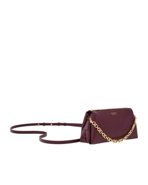 Ferragamo Purple Ferragamo Gancini Chain Mini Shoulder Bag