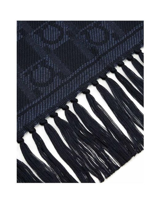 Ferragamo Blue Logo Scarf