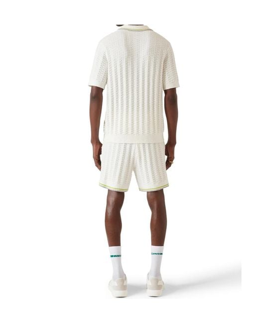 Casablanca White Tennis Boucle Polo Shirt for men