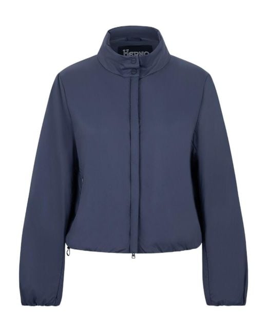 Herno Blue Stand-Up Collar Casual Jacket
