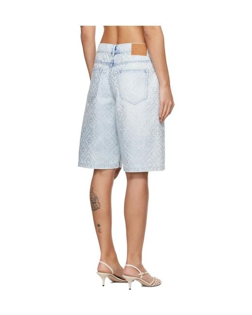 Casablanca Blue Embellished Denim Shorts