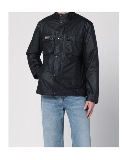 Barbour Black Logo-Patch Long-Sleeved Jacket for men